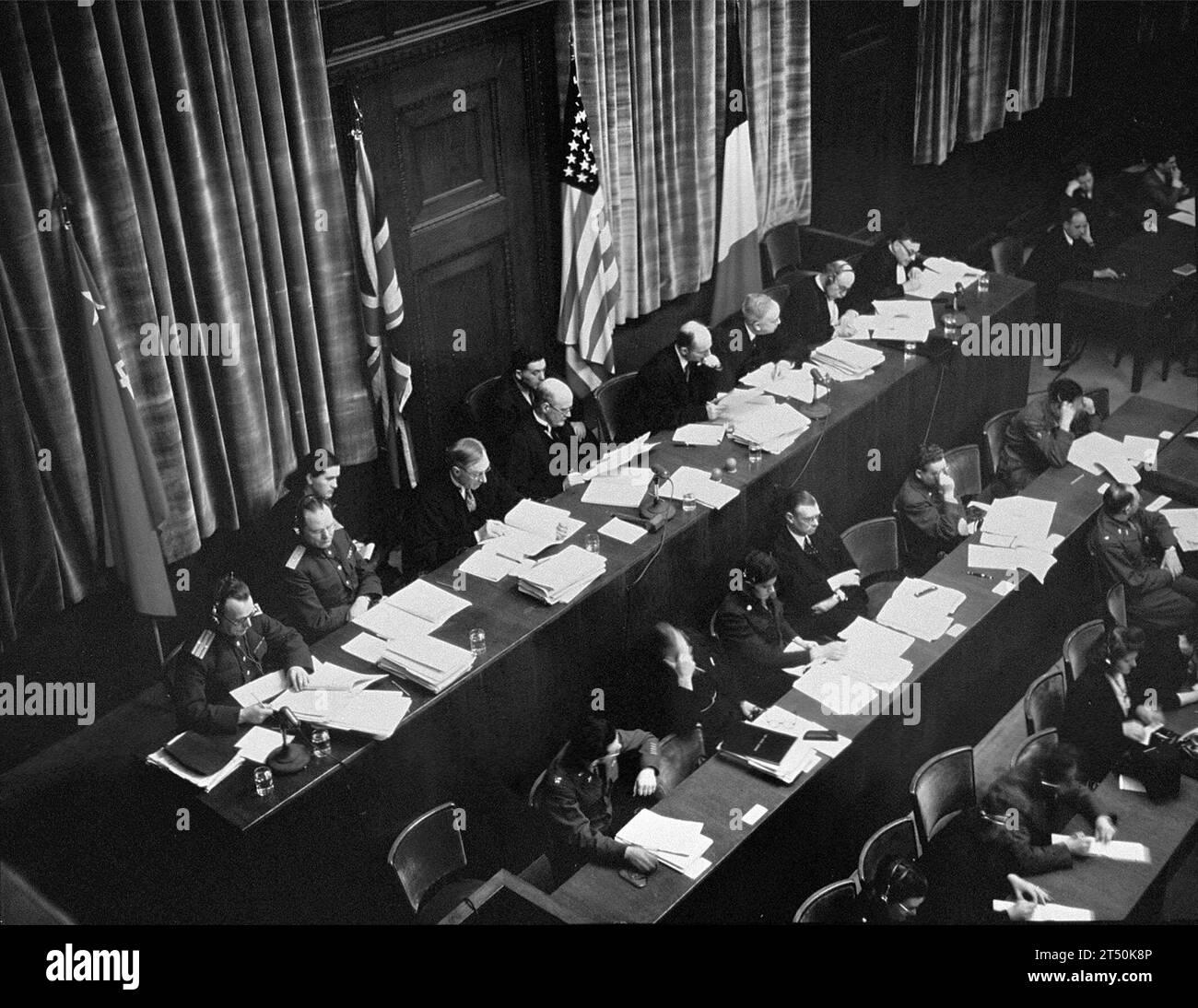 Nuremberg Trials. International Military Tribunal in Nuremberg, Allied Occupied Germany, c. 1945/6 Stock Photo