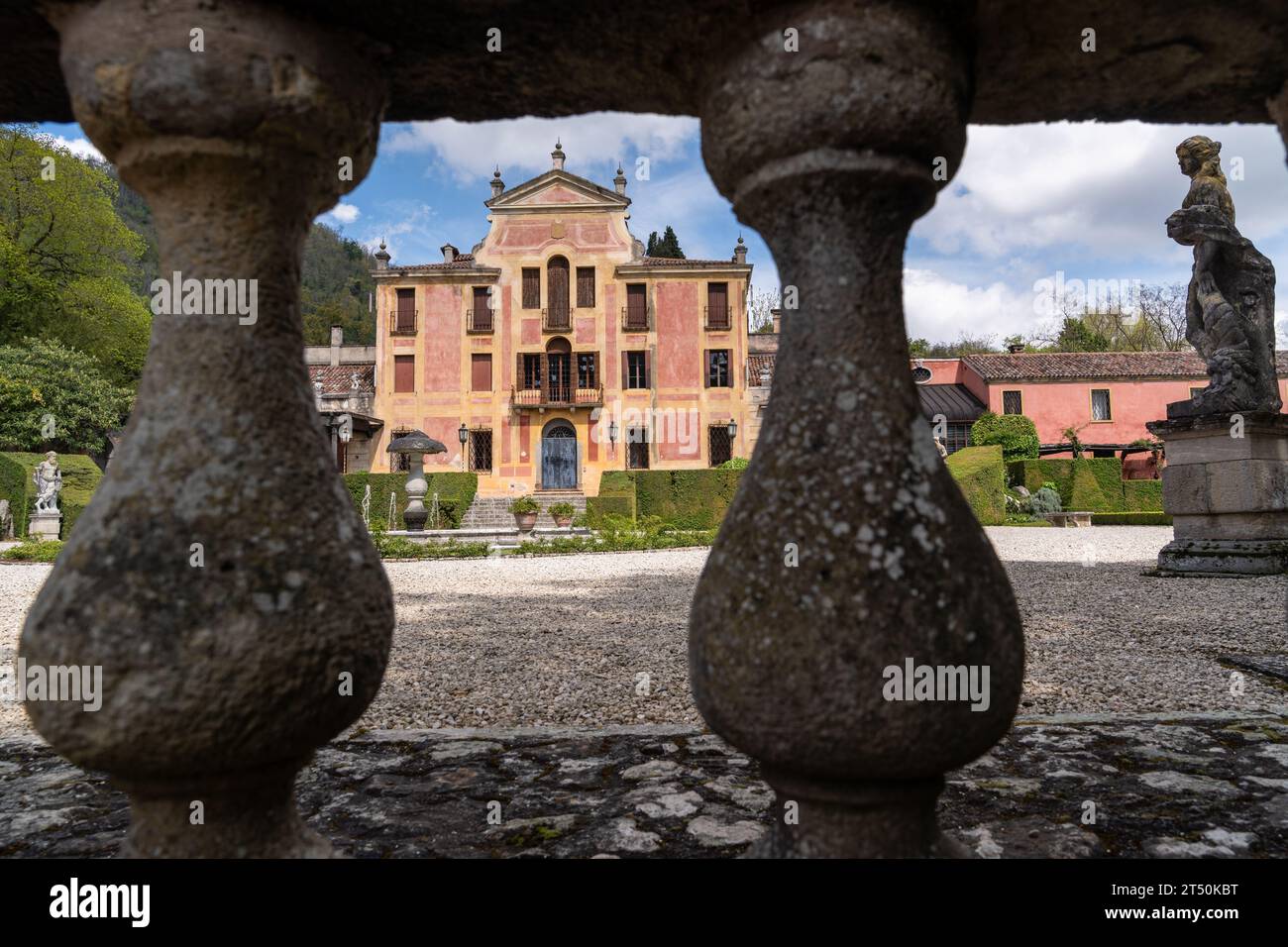 Valsanzibio,Italy-April 15, 2023:view of the monumental garden of Valsanzibio, one of the most beautiful gardens in Italy during a sunny day Stock Photo