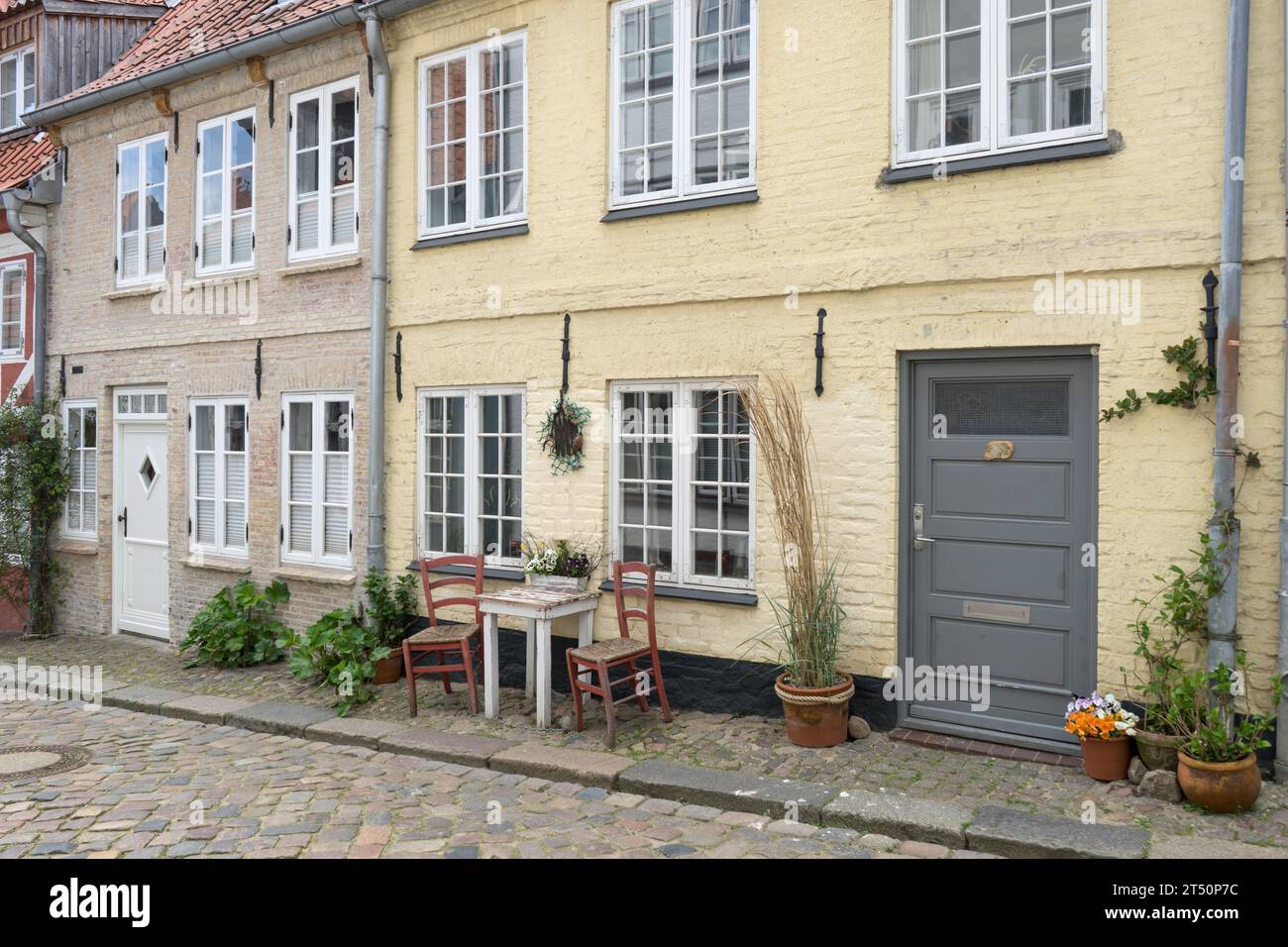 Historic houses in the OlufSamsonGang in the old town of Flensburg