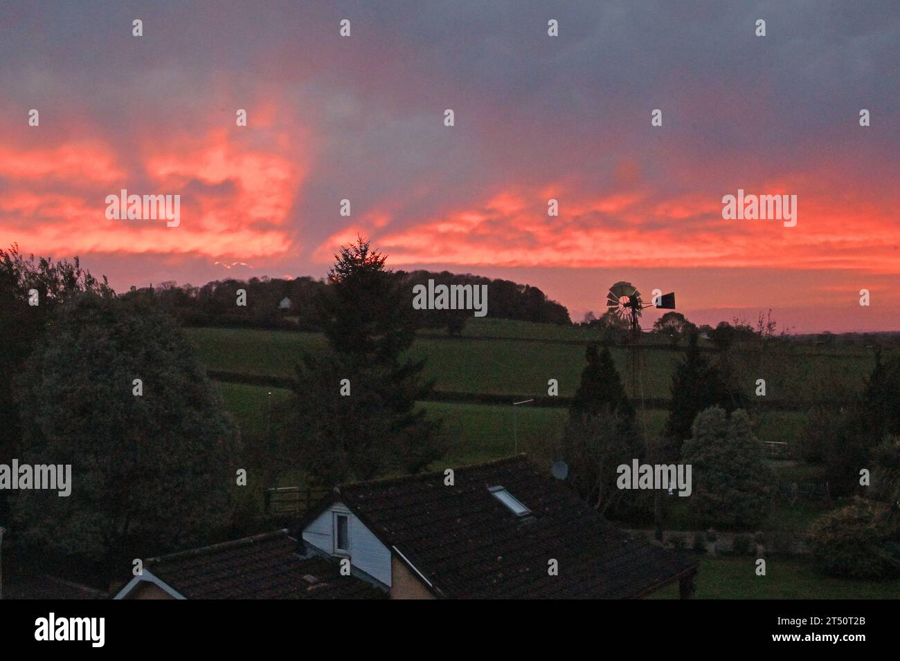 Dramatic sky,storm Ciaran over Cleeve in North Somerset. Picture Credit Robert Timoney/Alamy/LIveNews Stock Photo