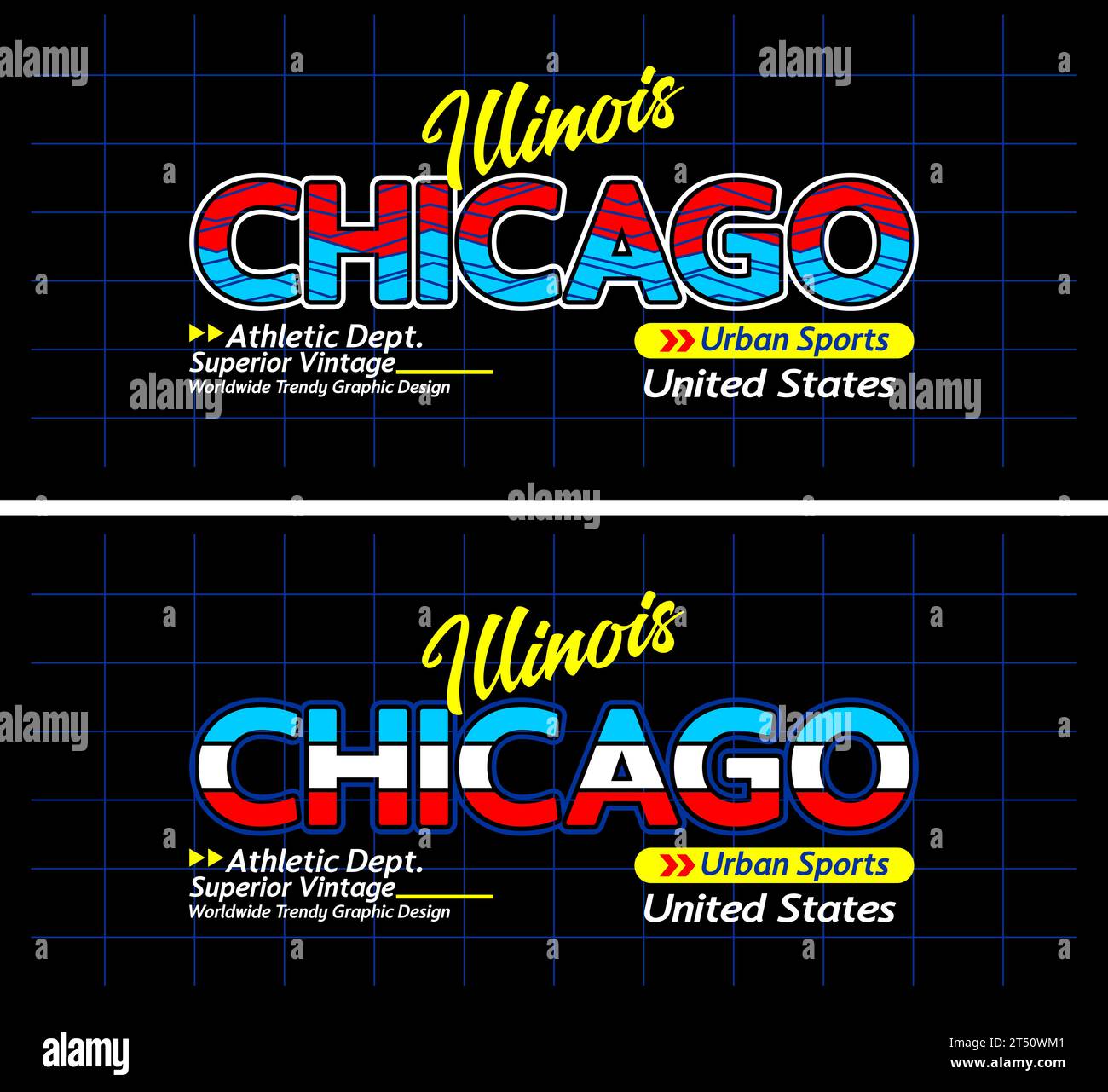 Chicago urban line lettering sports style vintage college, typography, for t-shirt, posters, labels, etc. Stock Vector