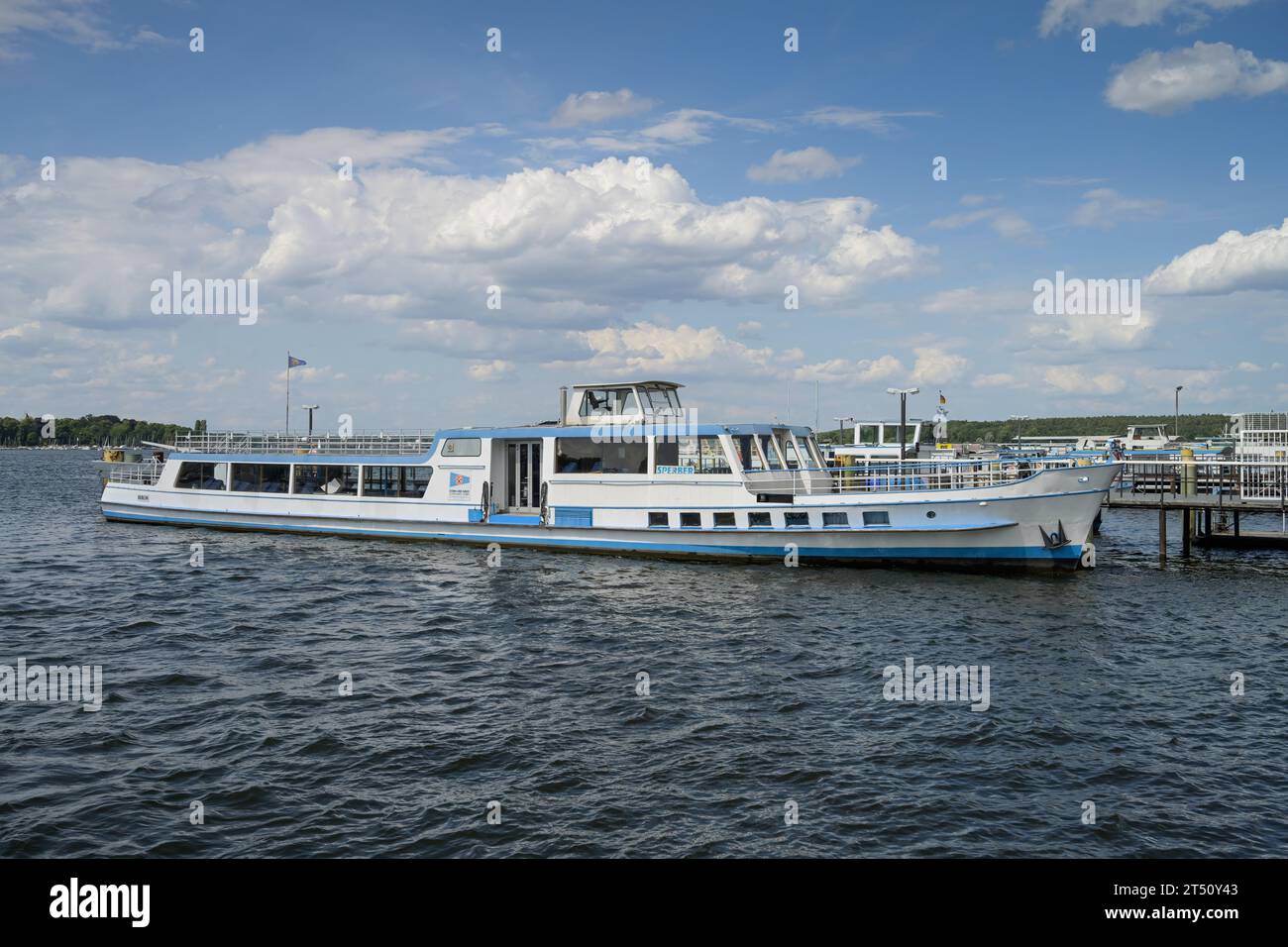 Ausflugsboot Sperber, Stern und Kreis Schifffahrt, Wannsee, Steglitz-Zehlendorf, Berlin, Deutschland Stock Photo
