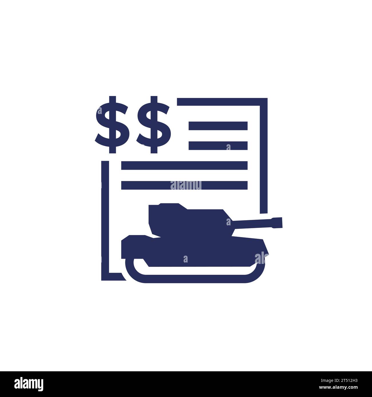 military spending, defence budget icon with a tank Stock Vector