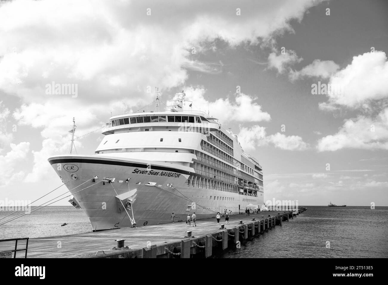 St. George, Grenada - November 27, 2015: seven seas navigator cruise ship liner Stock Photo