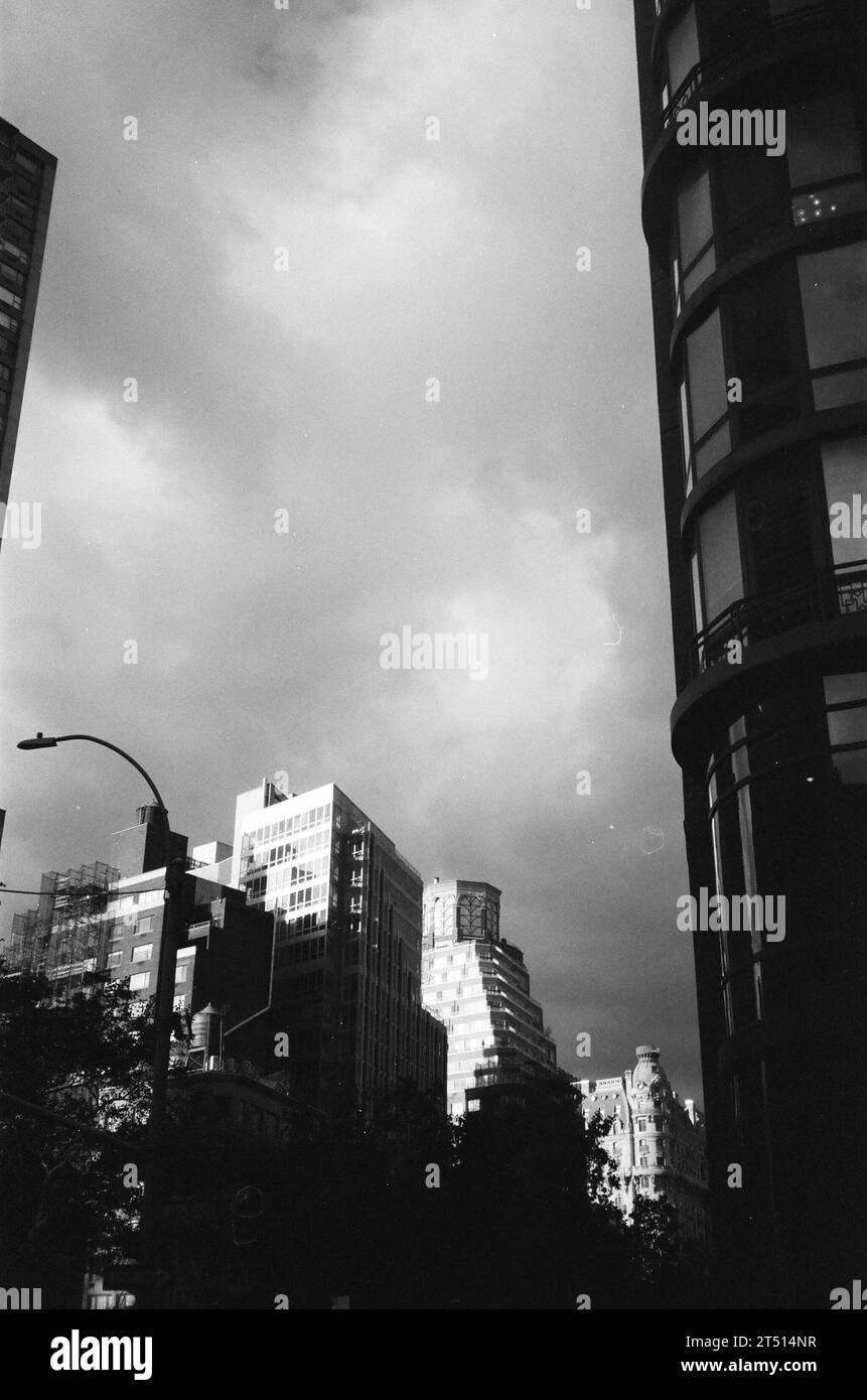 New York Buildings, Shot on 35MM Film, Black and White Stock Photo Alamy