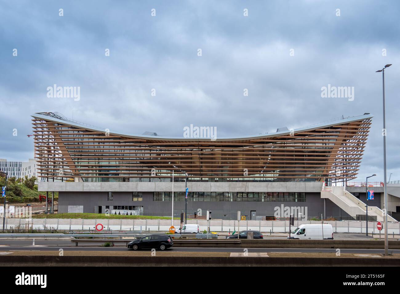 Exterior view of the Paris Olympic Aquatic Centre (French Centre
