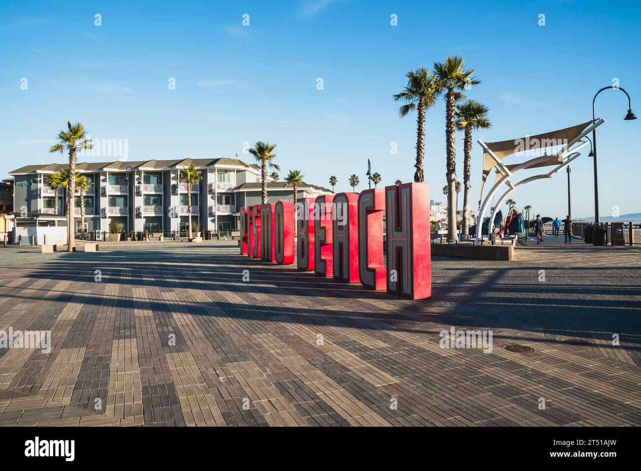 Pismo Beach, California, USA November 1, 2023. Pismo Beach Pier plaza