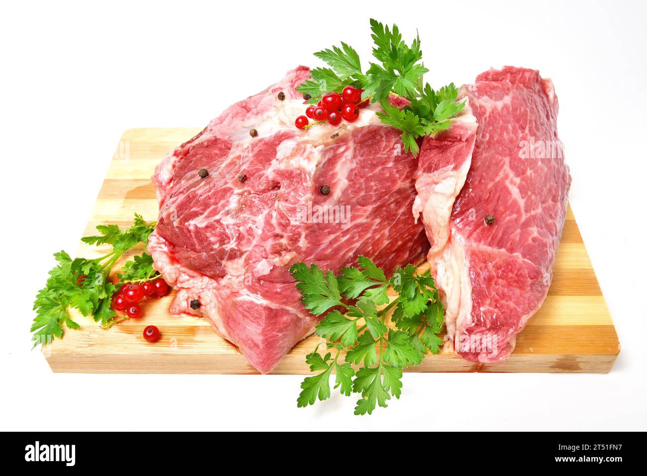 https://c8.alamy.com/comp/2T51FN7/piece-of-raw-meat-ready-for-cooking-on-a-wooden-chopping-board-isolated-on-a-white-background-2T51FN7.jpg