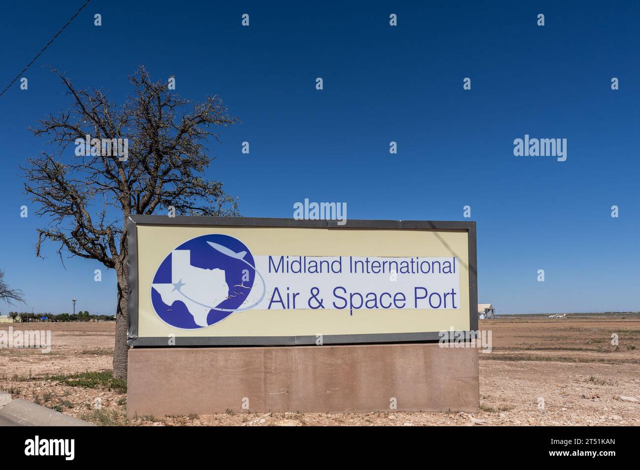 Midland, Texas - Oct. 15, 2023: Midland International Air and Space Port is licensed by the FAA to serve commercial spaceflight since 2014 Stock Photo