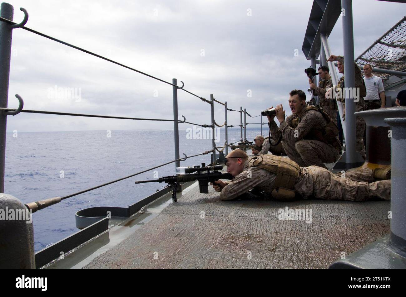 24th MEU, crew serve weapons shoot, USS Nassau (LHA 4) Stock Photo