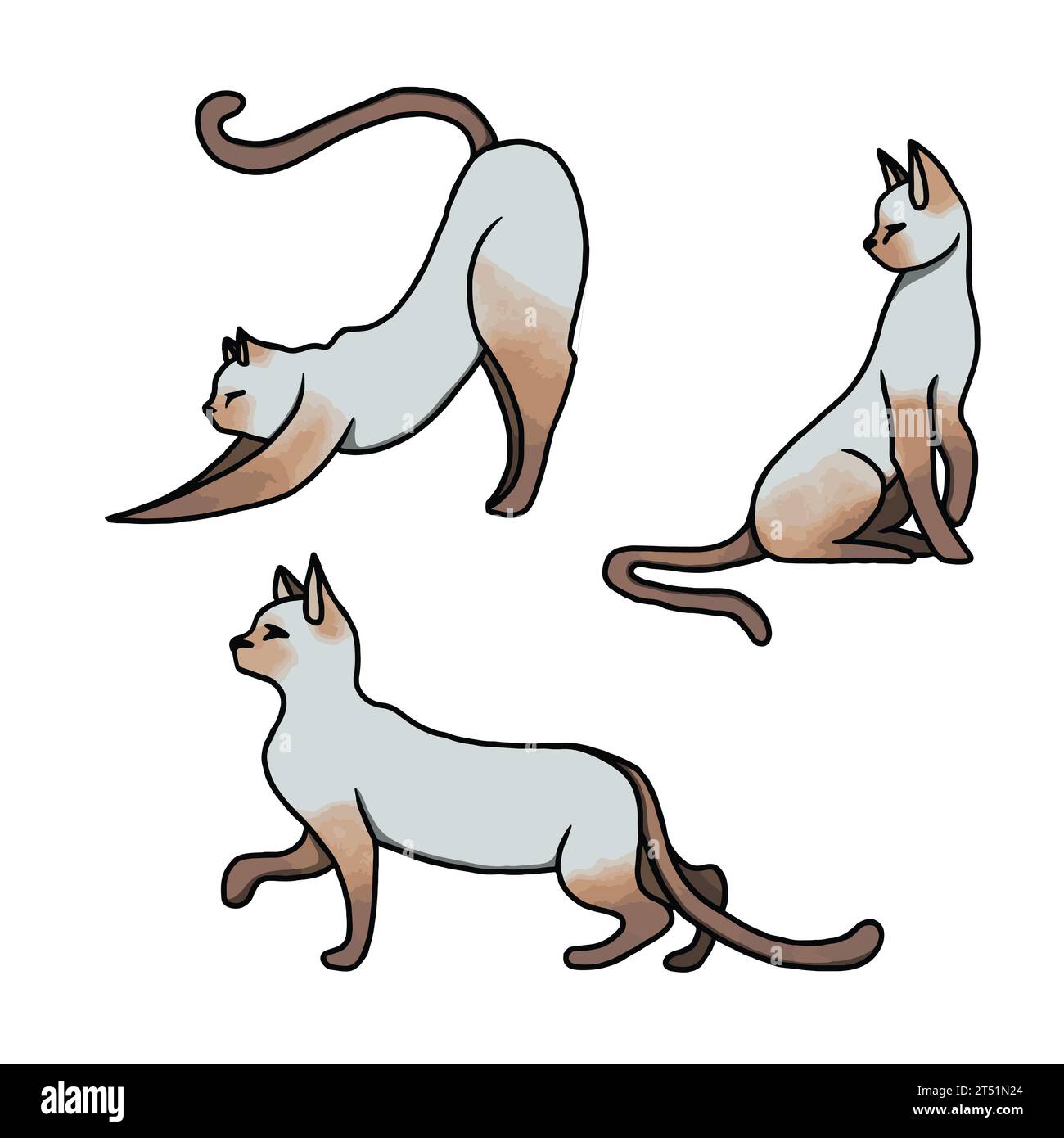 Collection of clip art cats set Royalty Free Vector Image Stock Vector