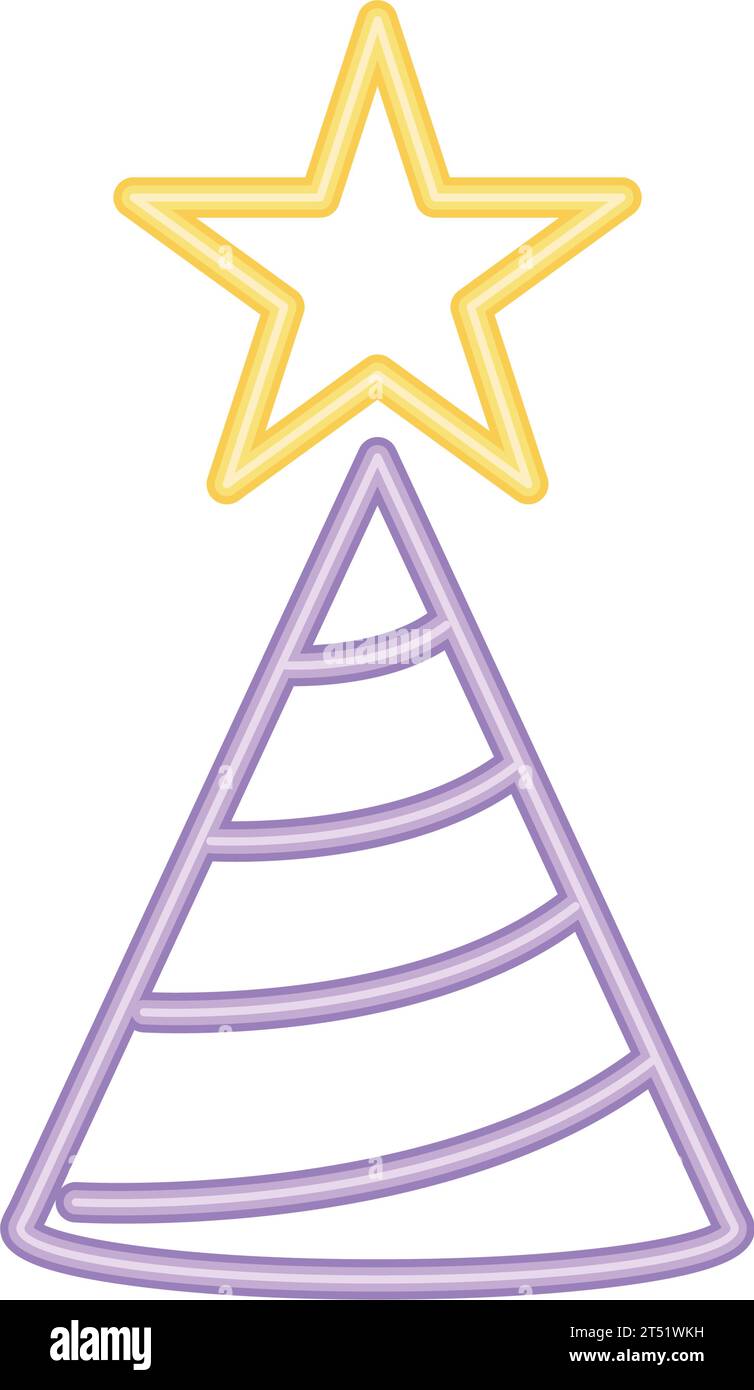 neon party hat Stock Vector