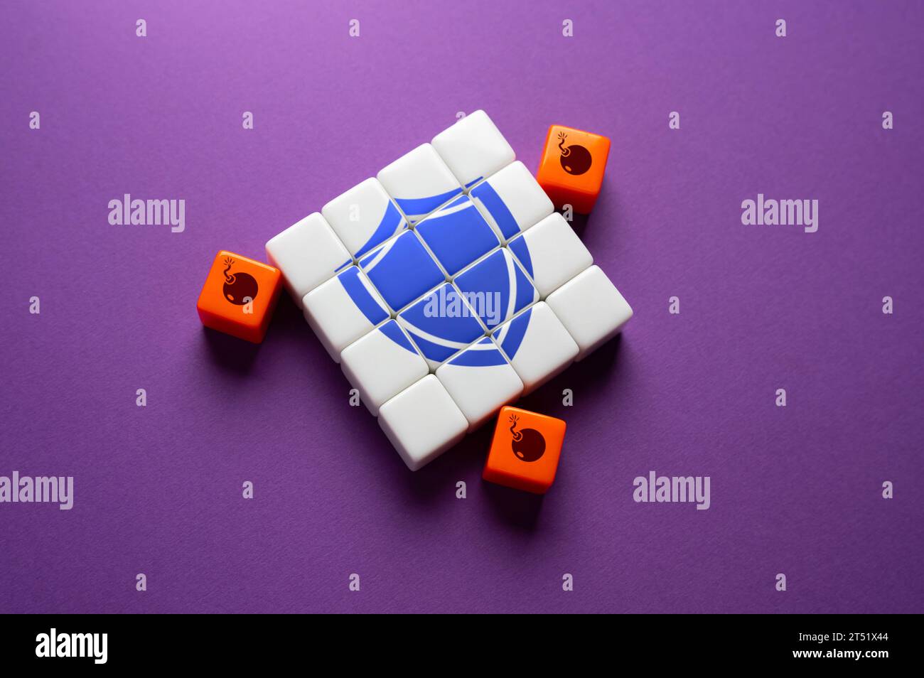 Protection from threats. Defense breakdown. Security system is hacked