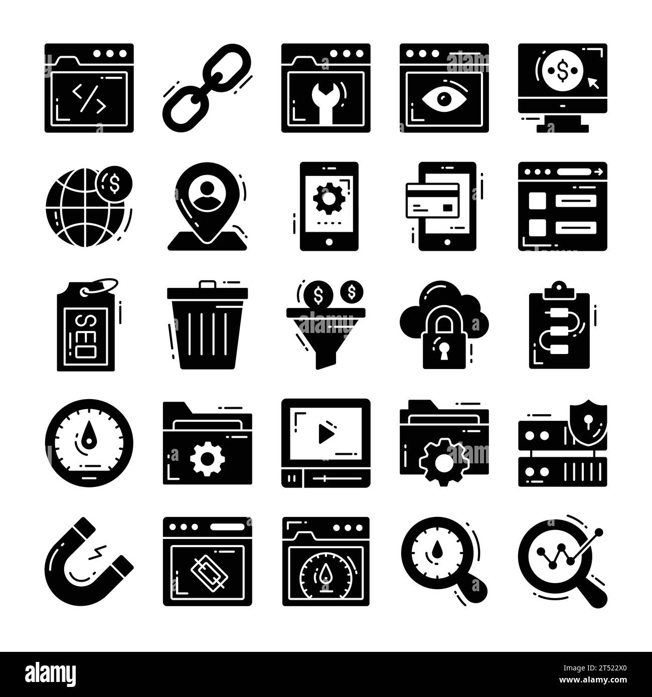 Set of seo icons for web design development Vector Image Stock Vector 