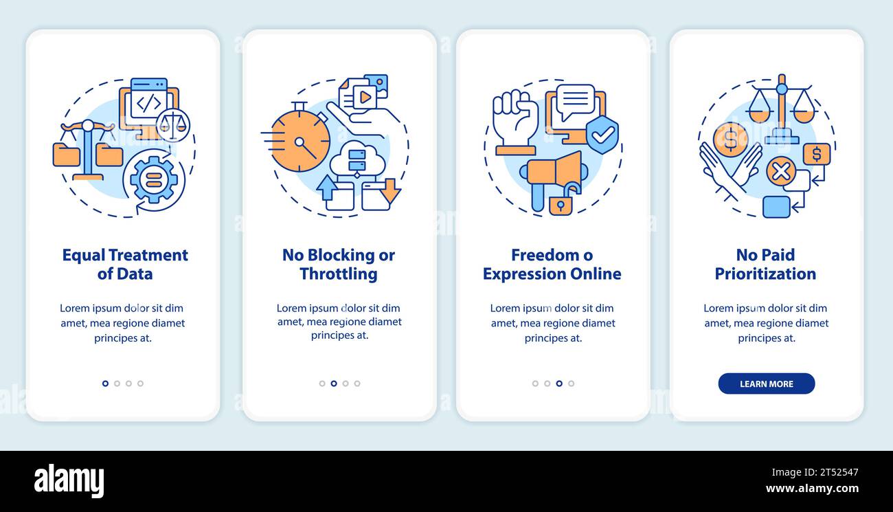 Walkthrough cyber law with multicolor icons Stock Vector