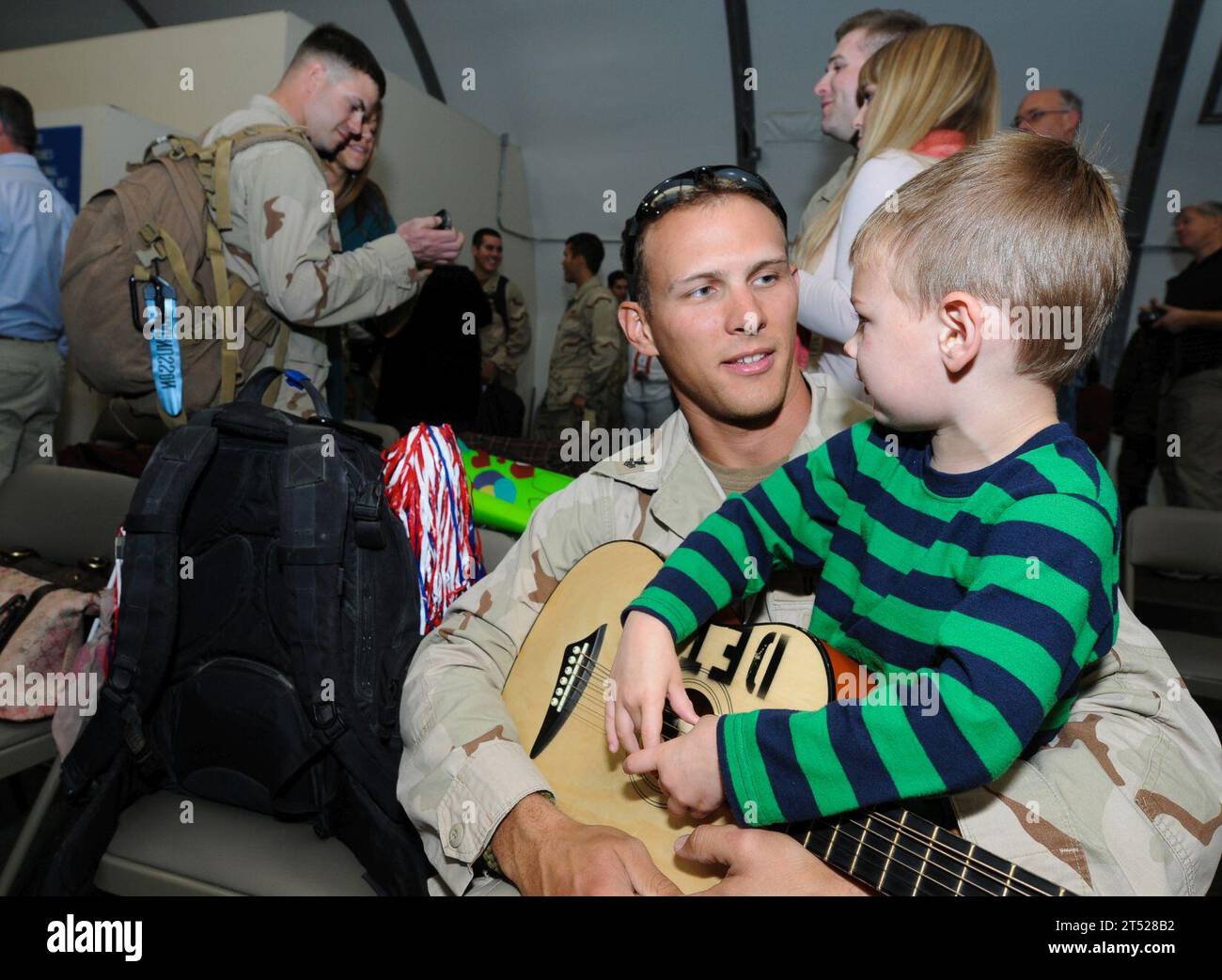 air terminal, child, children, family, Homecoming, Naval Station ...
