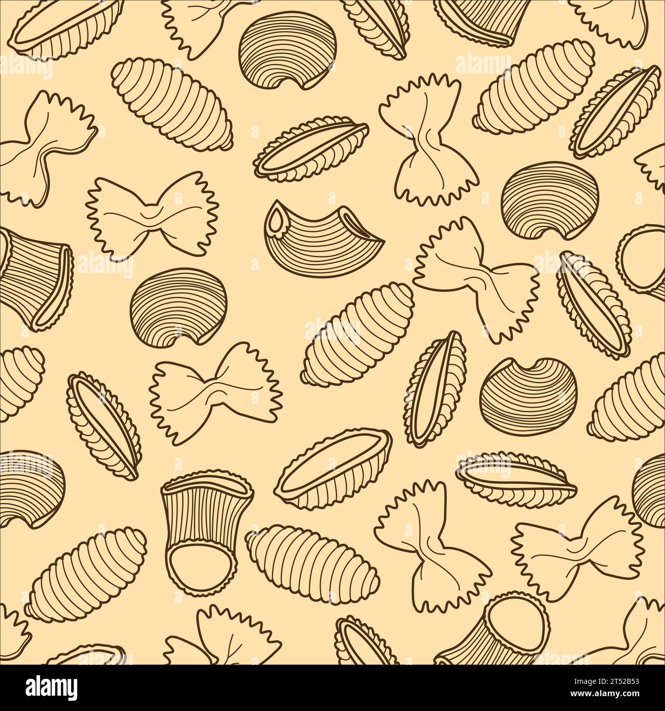 Italian Pasta seamless pattern. Stock Vector