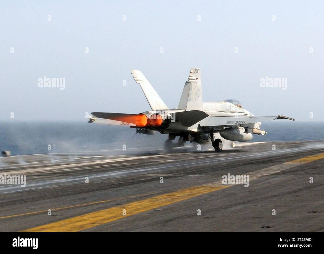 1006014236E-452 NORTH ARABIAN SEA (June 1, 2010) An F/A-18C Hornet assigned to the Rampagers of Strike Fighter Squadron (VFA) 83 catapults from the flight deck of aircraft carrier USS Dwight D. Eisenhower (CVN 69). The Eisenhower Carrier Strike Group is deployed as part of an on-going rotation of forward-deployed forces to support maritime security operations in the U.S. 5th Fleet area of responsibility. Navy Stock Photo