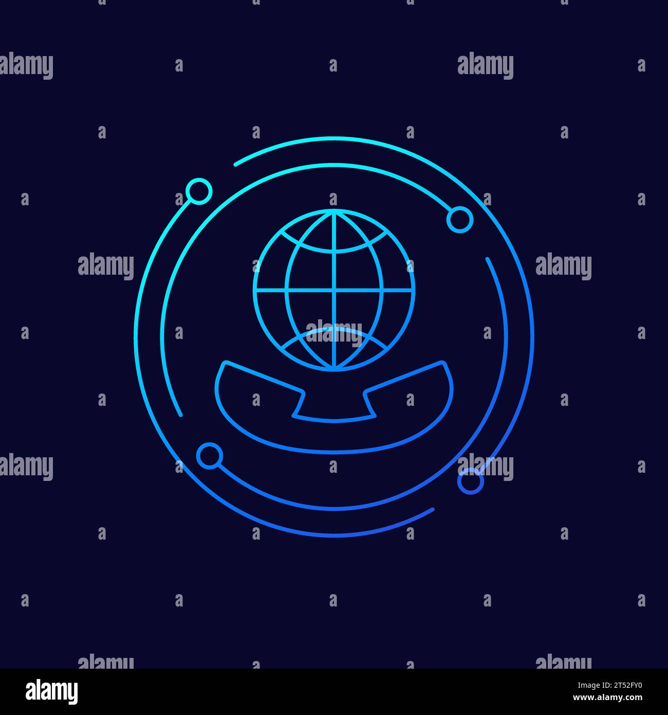 roaming calls icon, linear design Stock Vector