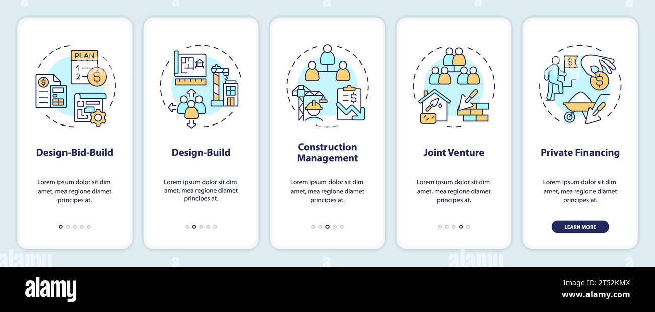 Walkthrough construction cost with line icons concept Stock Vector