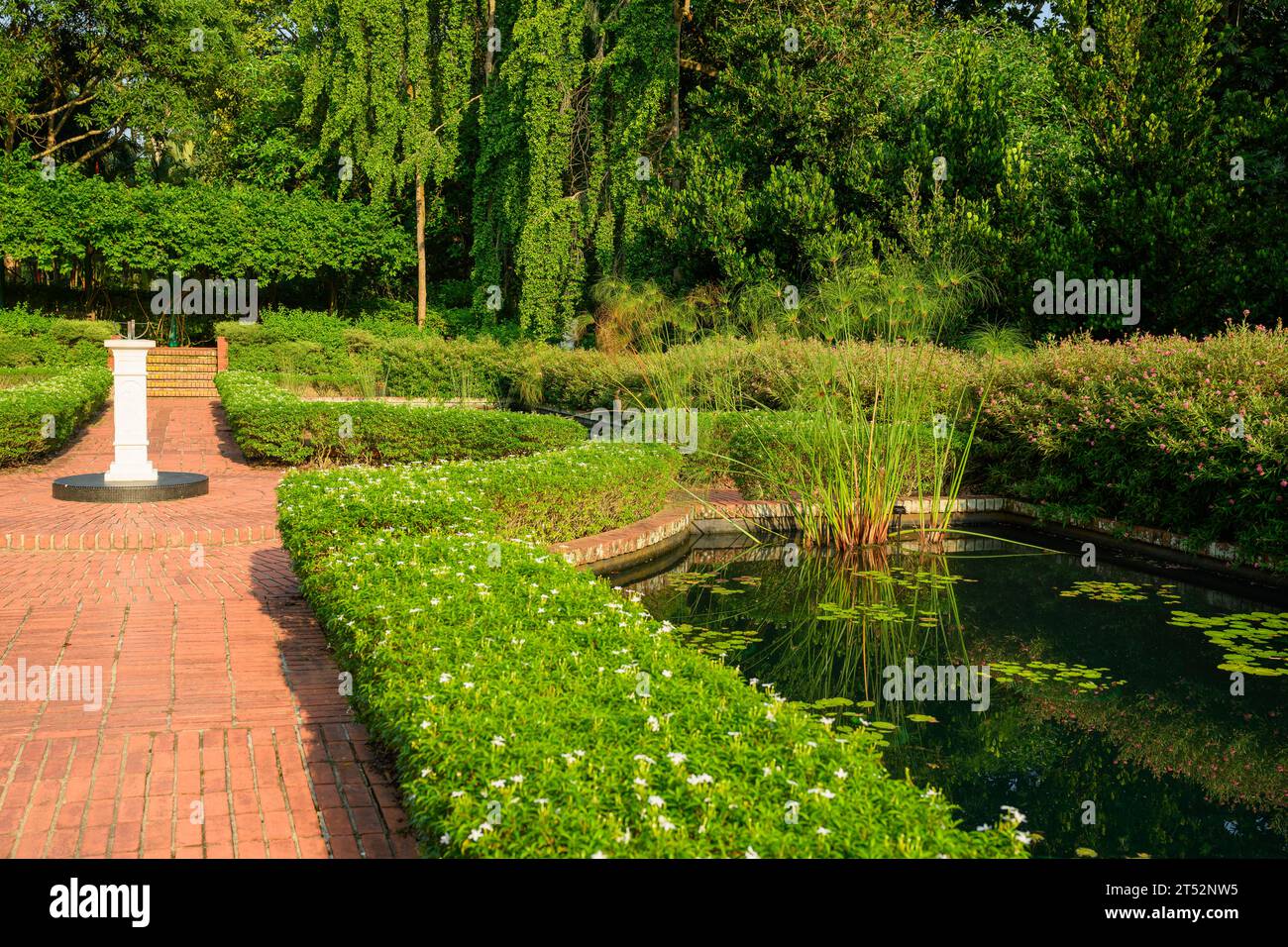 The Sundial Garden at Singapore Botanic Gardens, Singapore Stock Photo