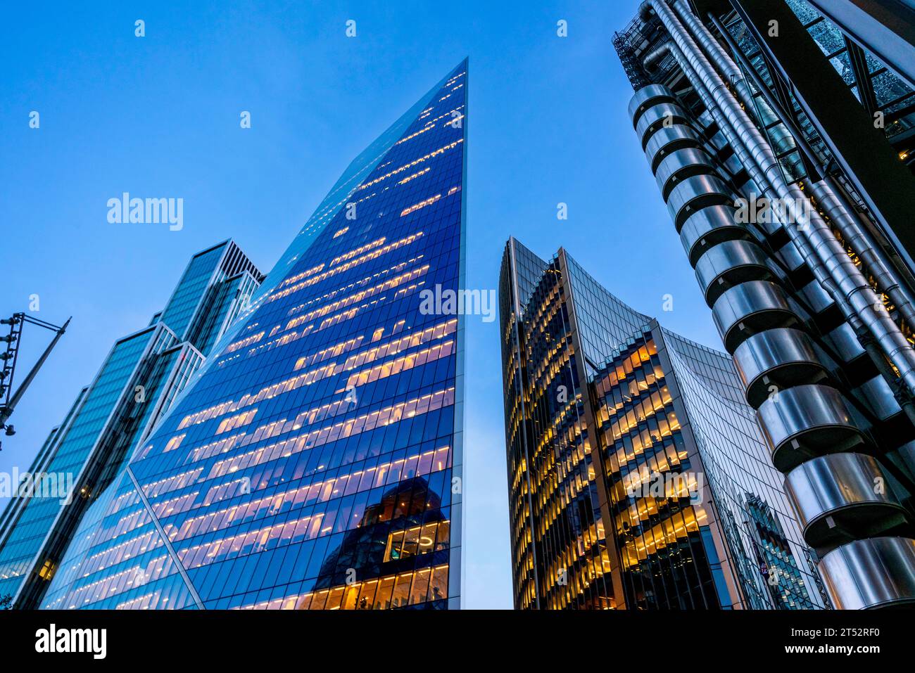 The Scalpel Building (52-54 Lime Street) at Dusk, The City of London, London, UK. Stock Photo