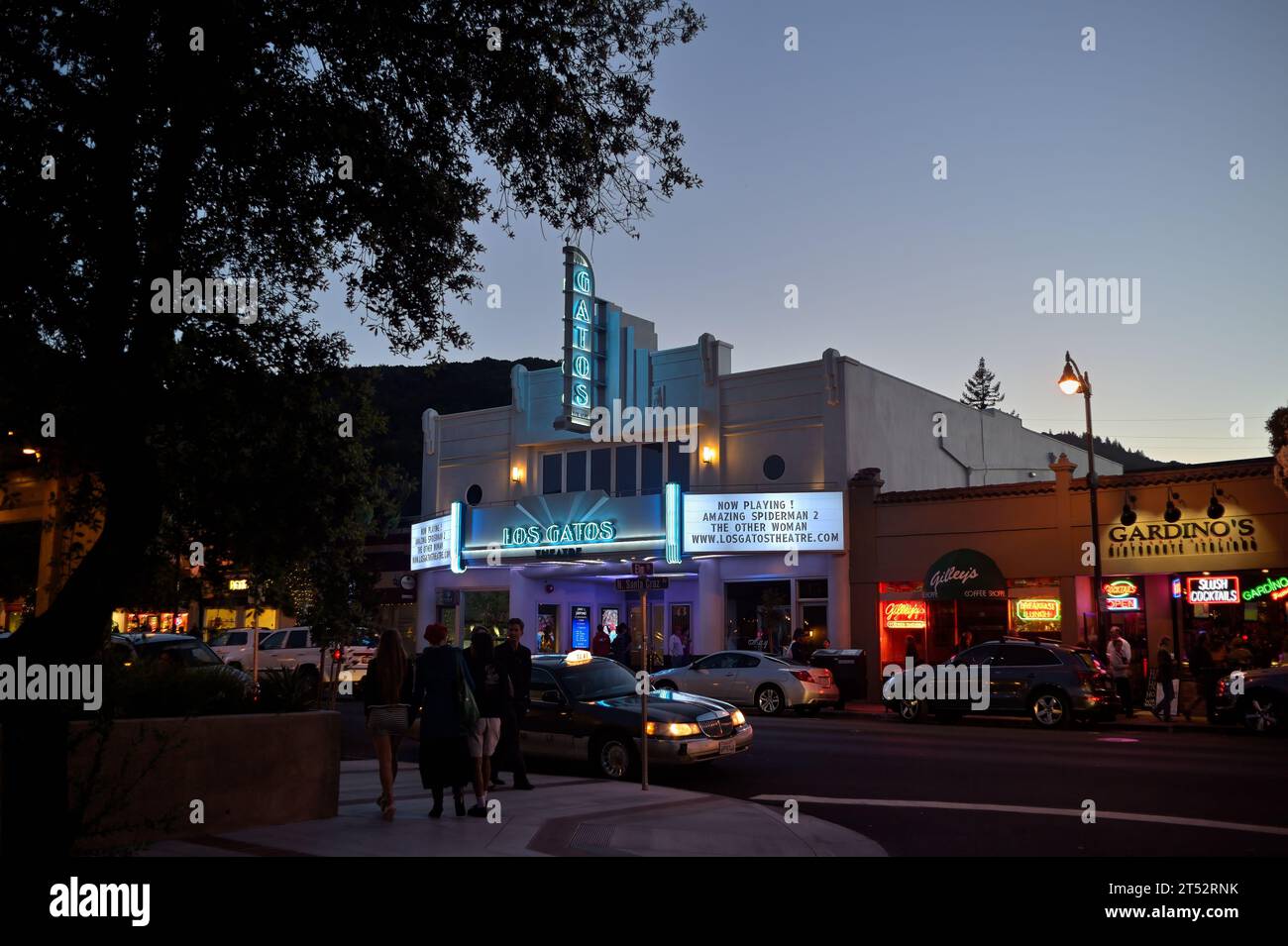 The historic los gatos theater movie hall in downtown silicon valley