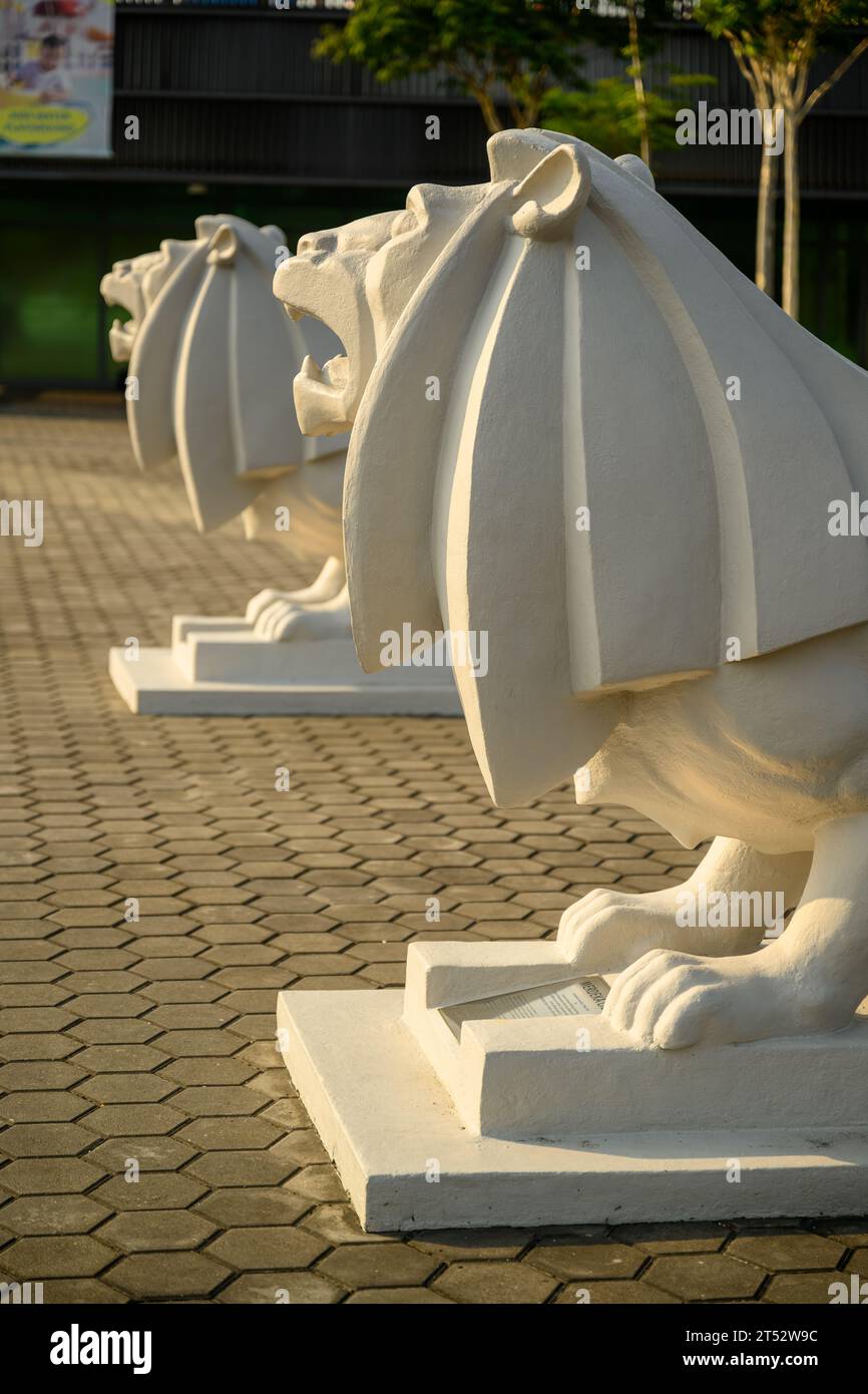 The Lion Statues at the National Stadium, Singapore Stock Photo Alamy