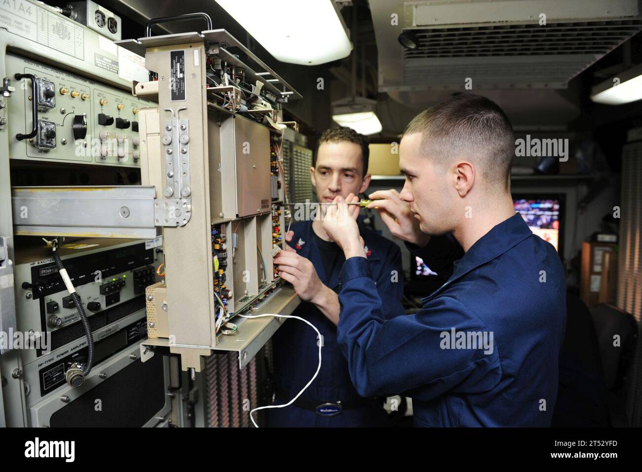 High frequency radio group transmitter room hires stock photography