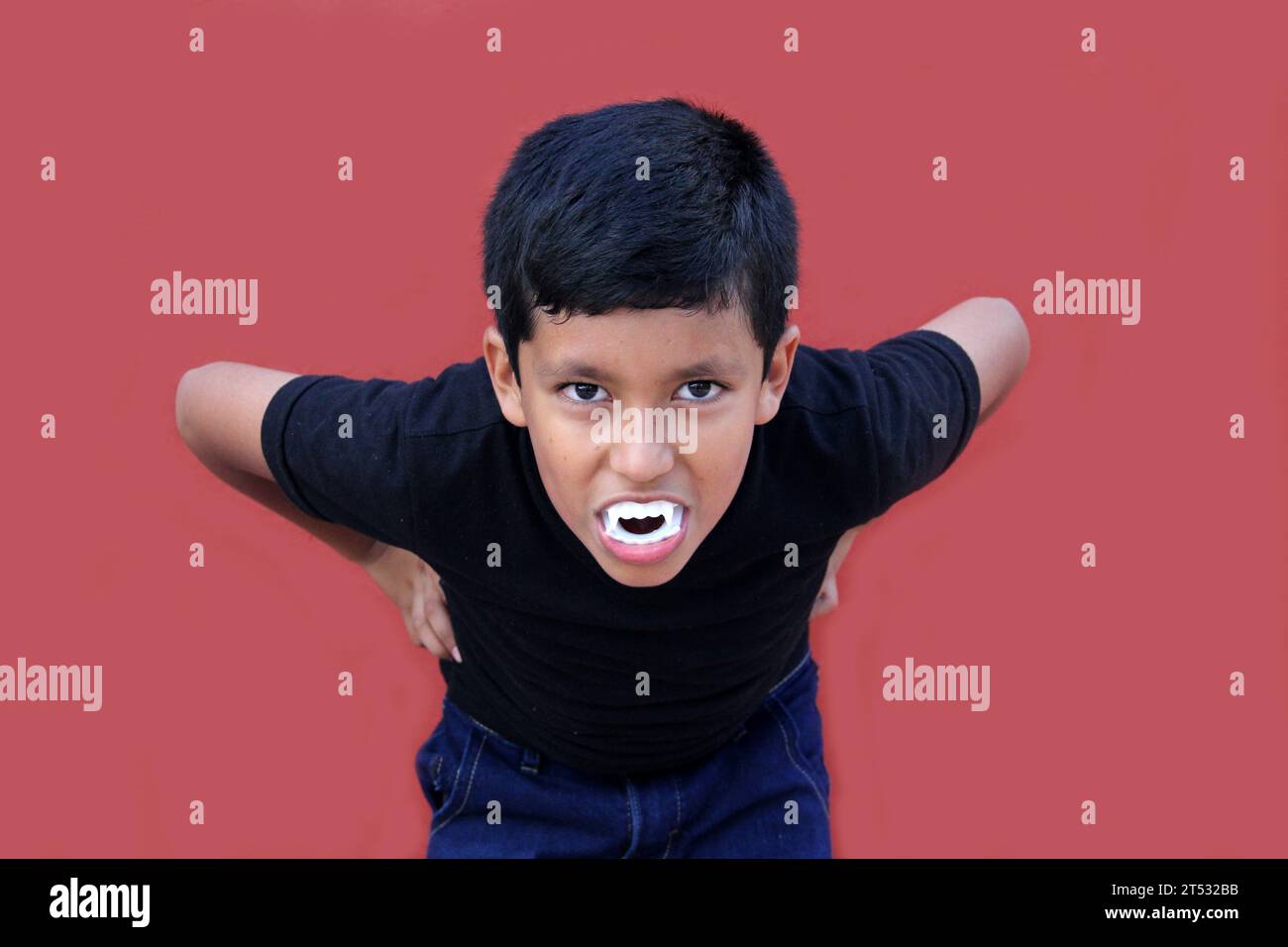 Child vampire teeth hi-res stock photography and images - Alamy