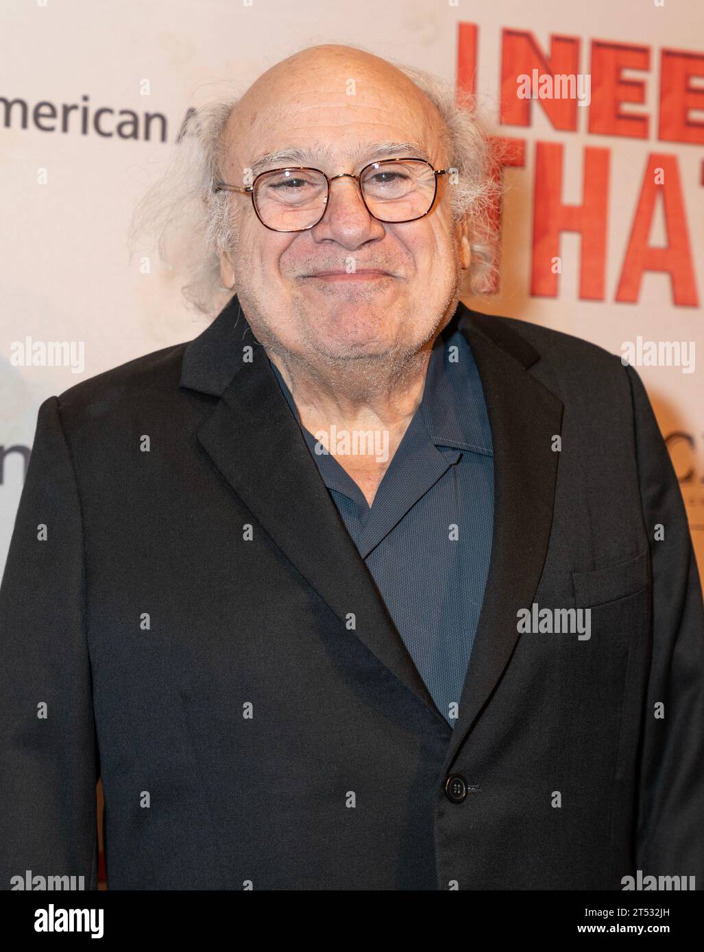 Danny DeVito attends opening night of play 'I Need That' by Roundabout Theatre Company at American Airlines Theatre in New York on November 2, 2023 Stock Photo