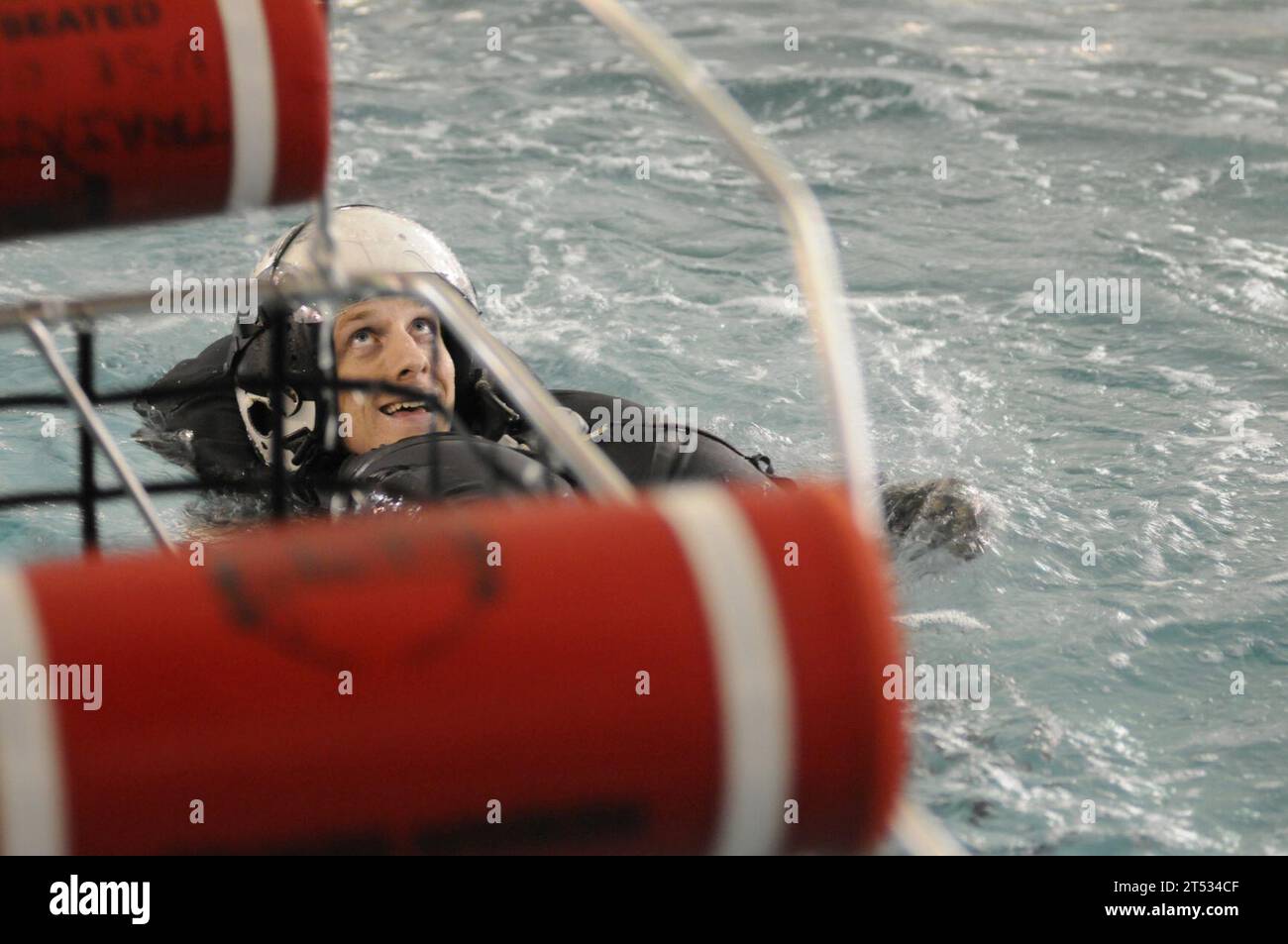 Aviation Survival Training Center, refresher course, Sailor, U.S. Navy, water survival Stock Photo