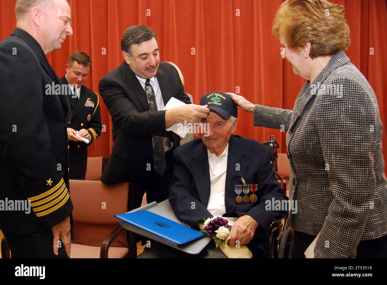 ball cap, Fla. U.S. Navy photo, Jacksonville, medals, Navy Region