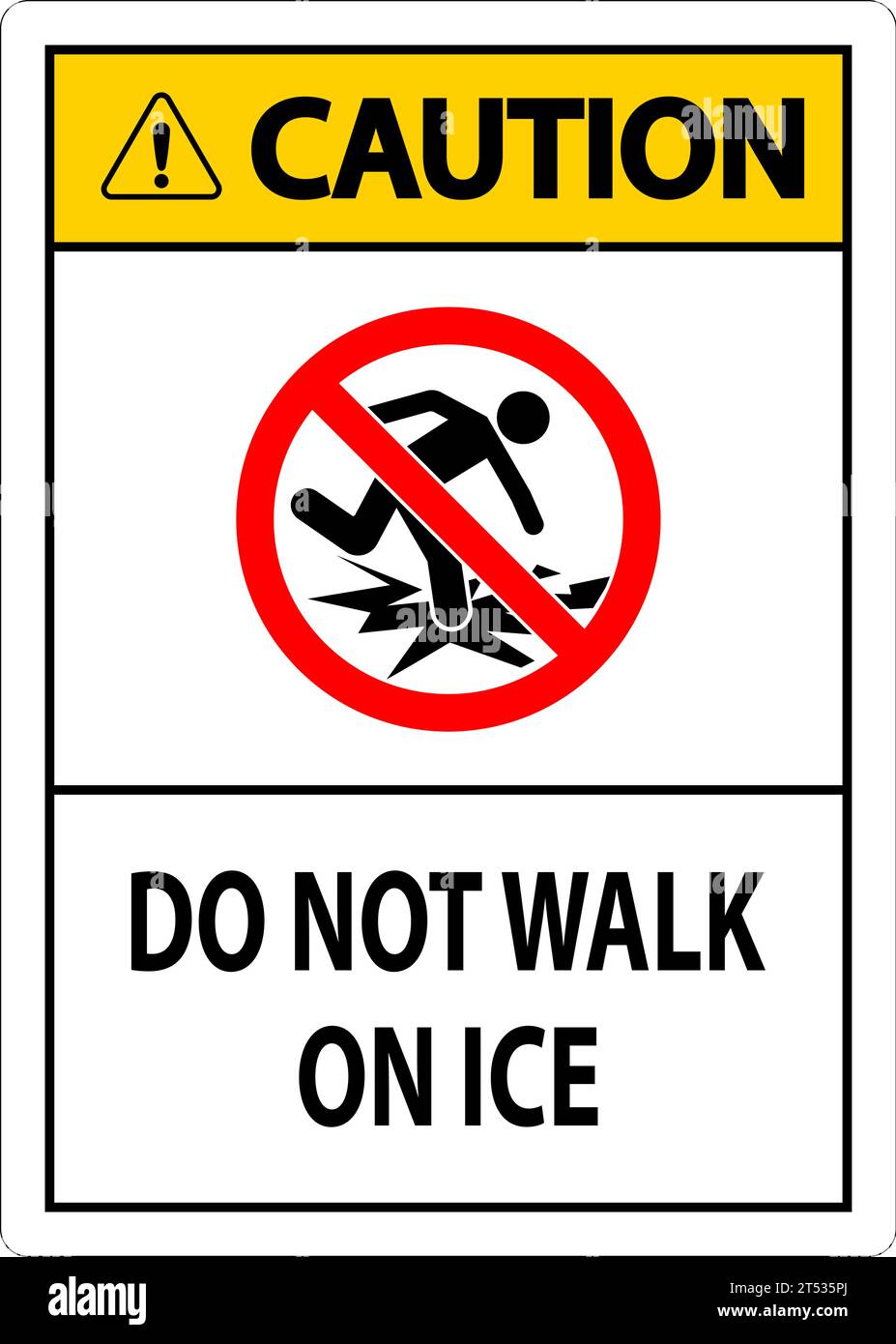 Caution Sign Do Not Walk On Ice Stock Vector Image & Art Alamy