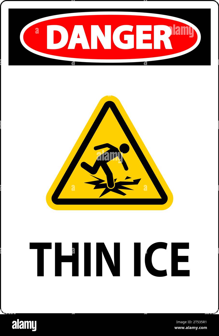 Water Safety Sign Danger - Thin Ice Stock Vector Image & Art - Alamy