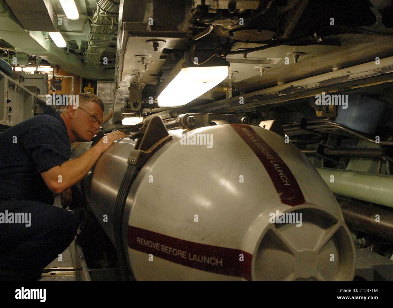 below decks, interior, Missile, sub, toahawk, training, weapons Stock Photo