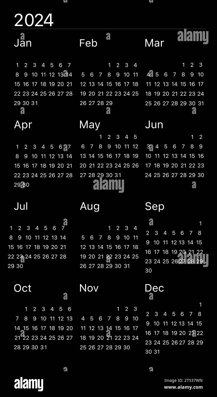 2024 Calendar template design. Week starts on Sunday office calendar