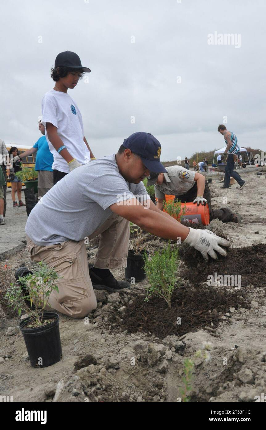 Calif., Naval Weapons Station Seal Beach, planting, shrub, U.S. navy ...