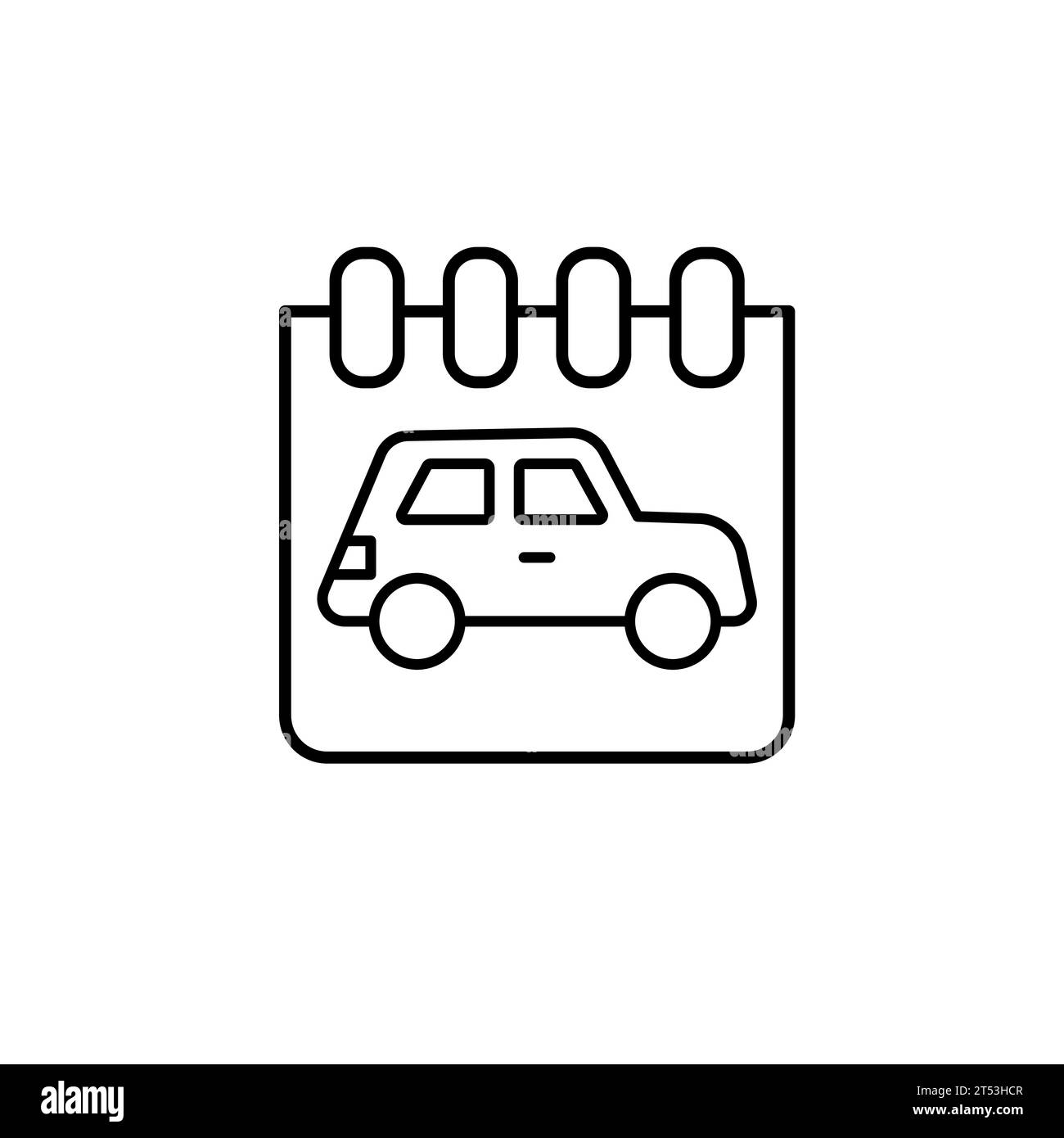 Appointment date for car service icon, pre-registration for auto repair line sign on white background - editable stroke vector illustration Stock Vector