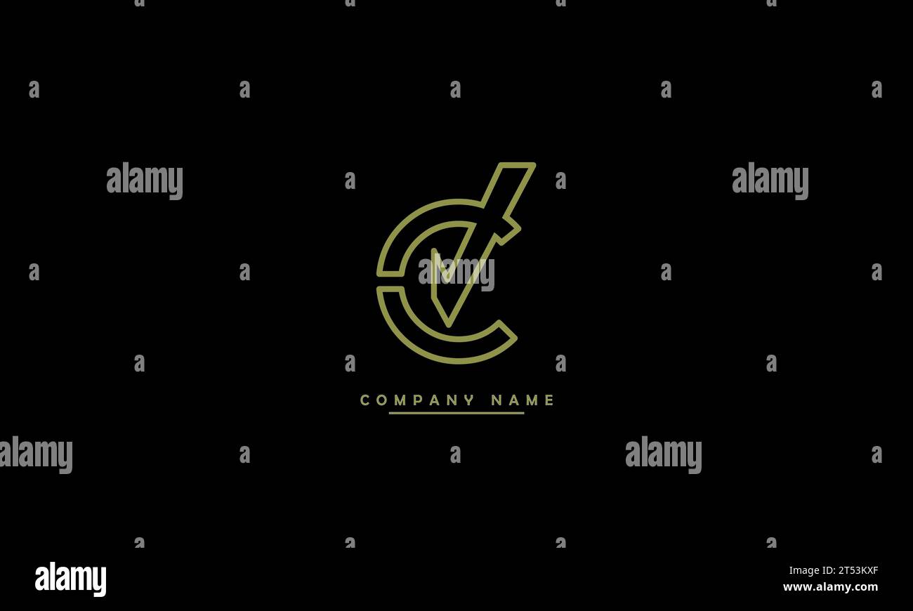CV, VC Abstract Letters Logo Monogram Stock Vector