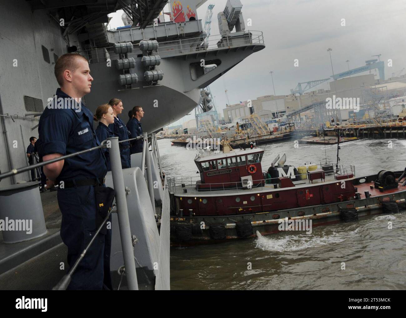 Carrier, people, Sailors, Shipyard, Tugboat, underway, USS Enterprise