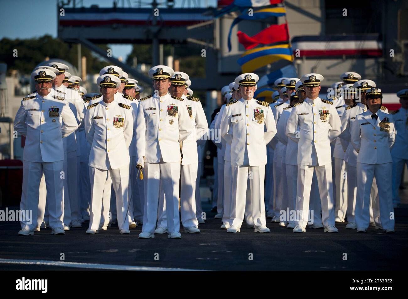 ceremony, Sailors, U.S. 7th Fleet Change of Command, USS Blue Ridge ...