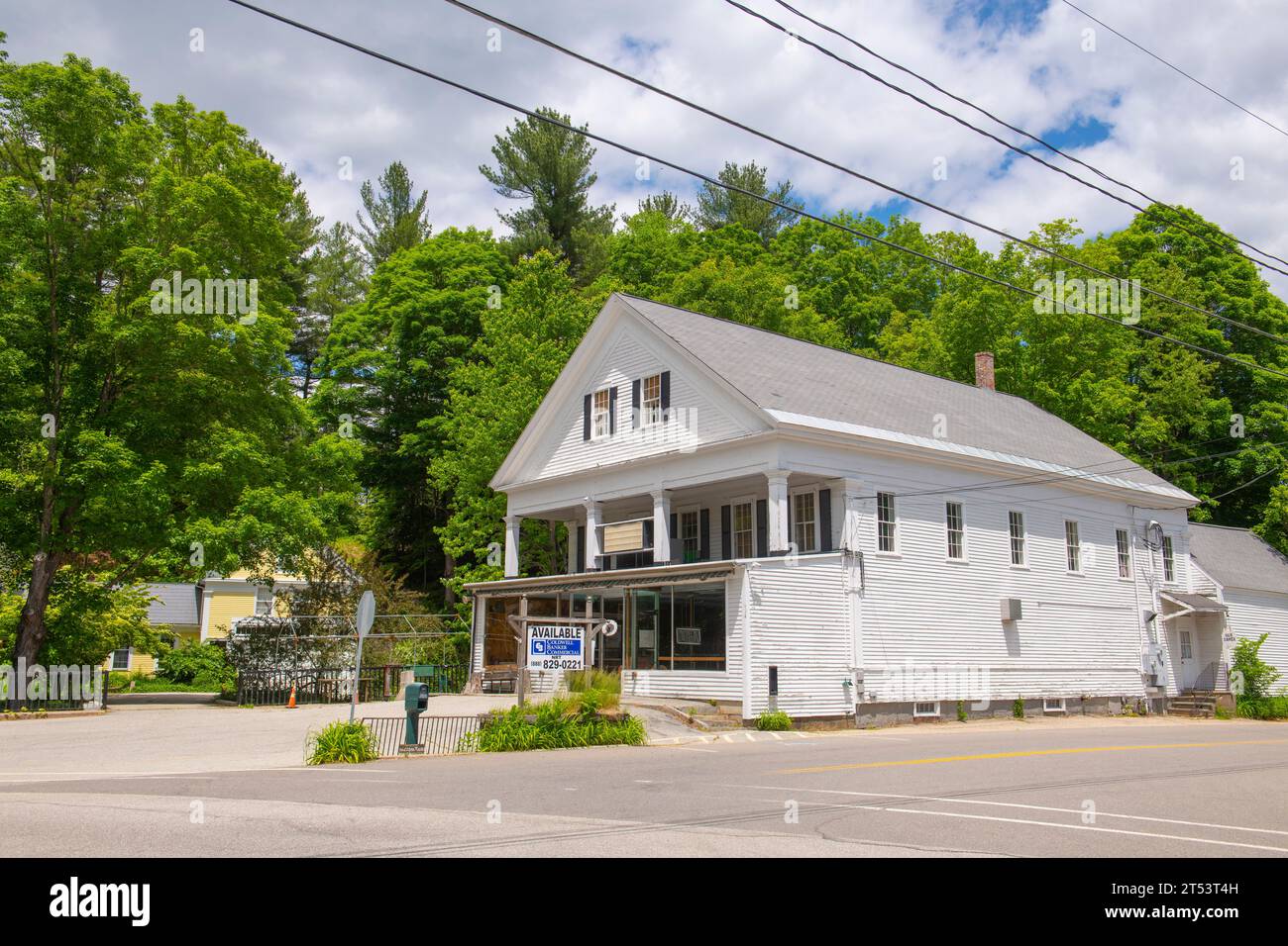 Historic commercial buildings on Main Street in historic town center of