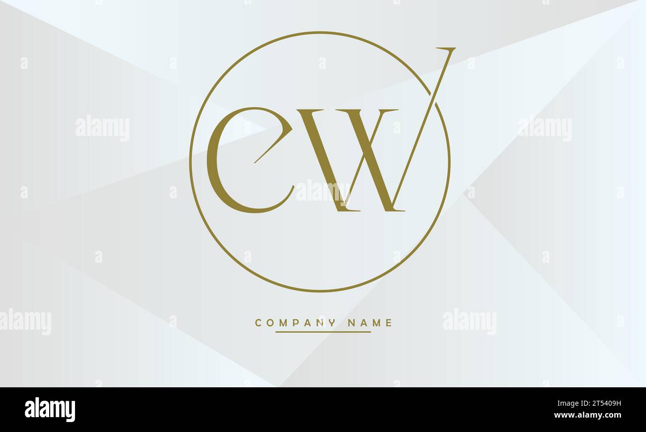 CW, WC Abstract Letters Logo Monogram Stock Vector