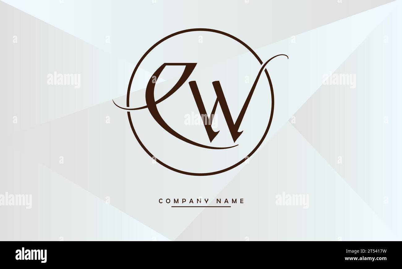 CW, WC Abstract Letters Logo Monogram Stock Vector