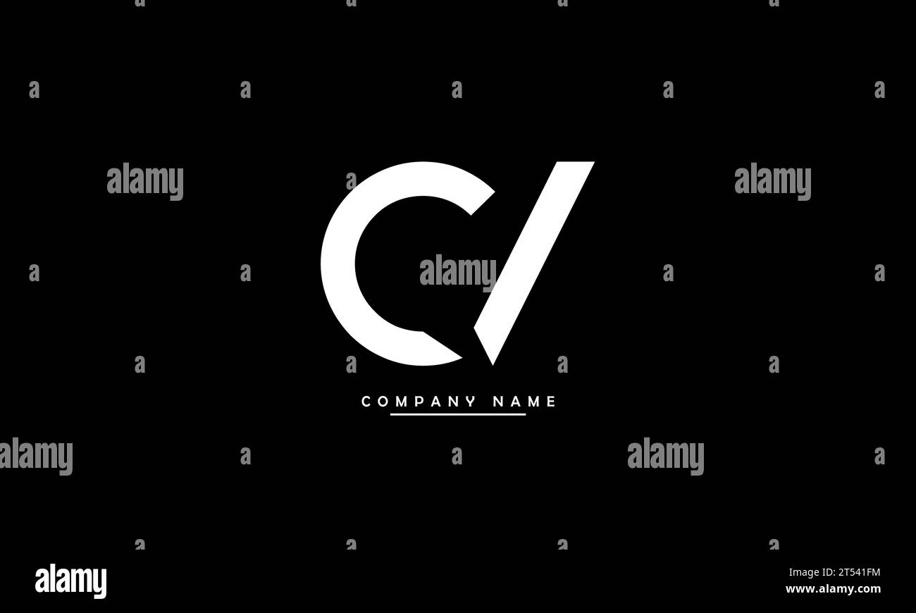 CV, VC Abstract Letters Logo Monogram Stock Vector
