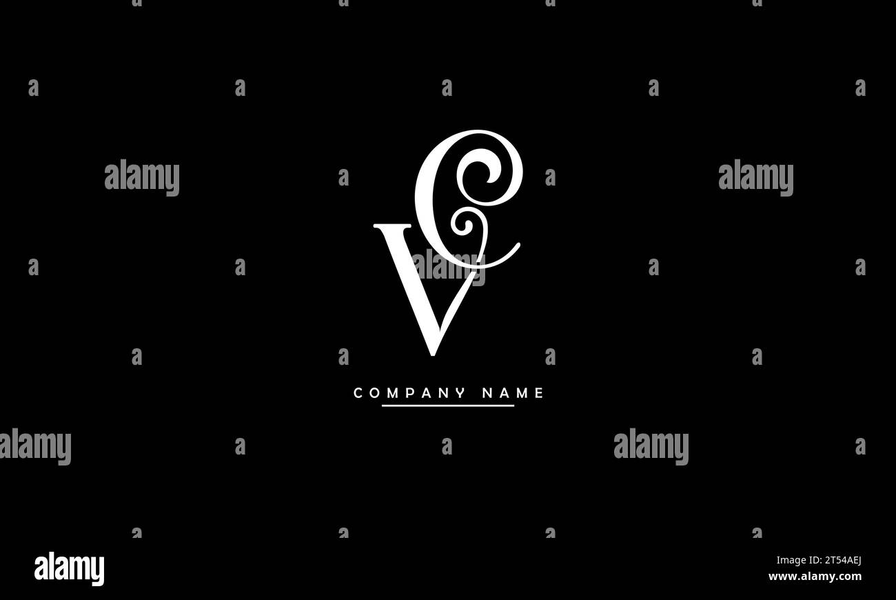 CV, VC Abstract Letters Logo Monogram Stock Vector