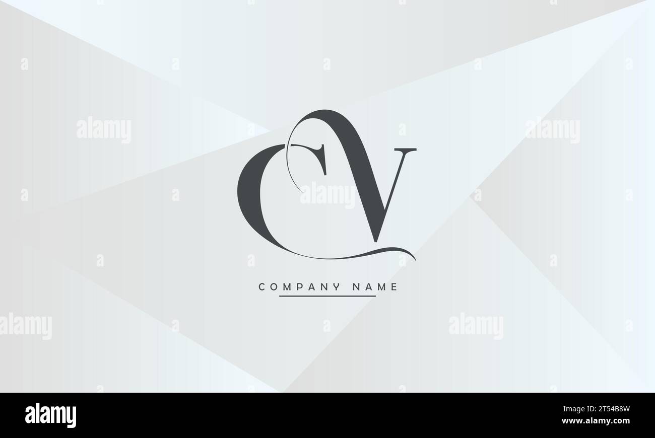 CV, VC Abstract Letters Logo Monogram Stock Vector
