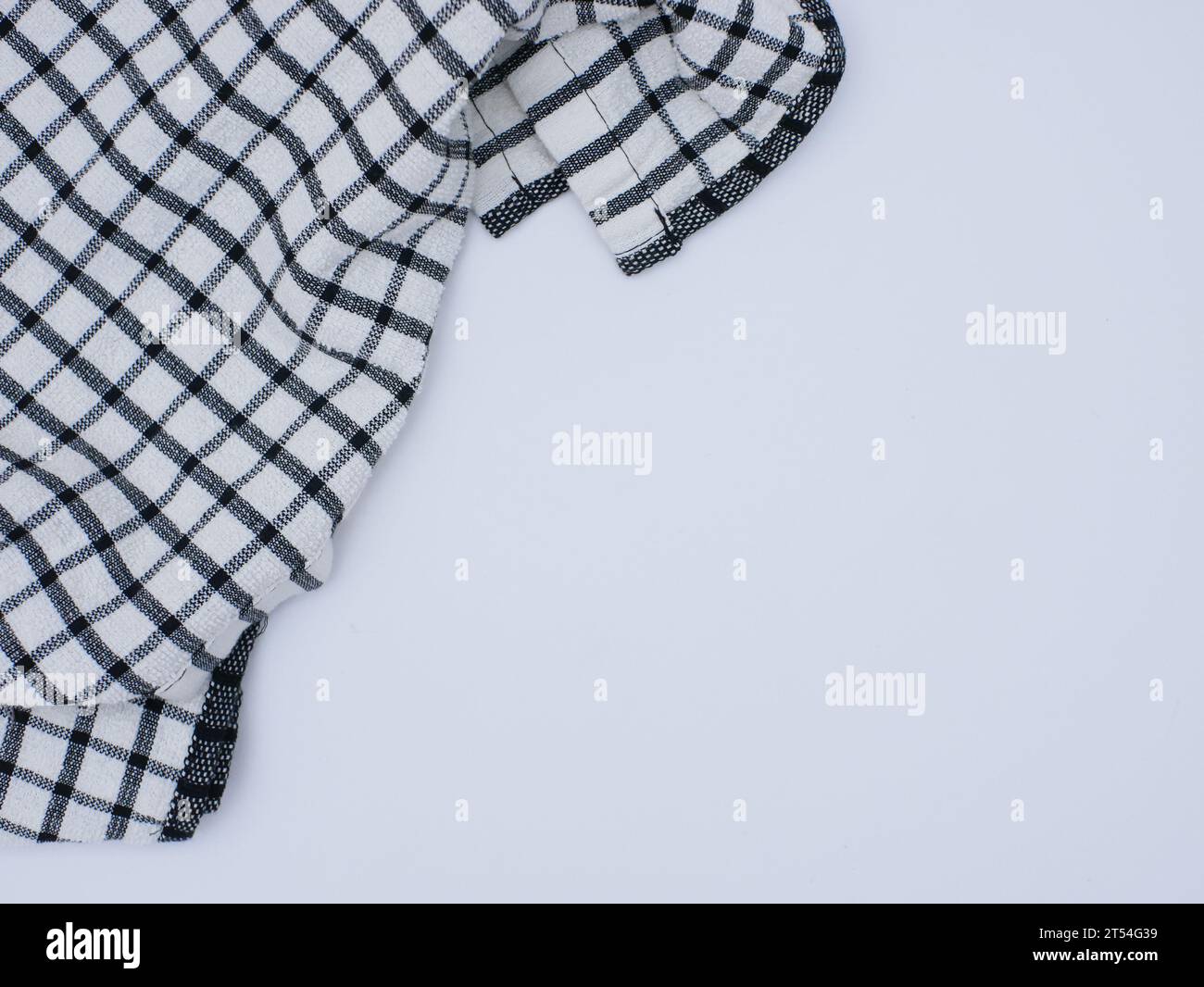 black and white kitchen cloth or napkin isolated on white background Stock Photo