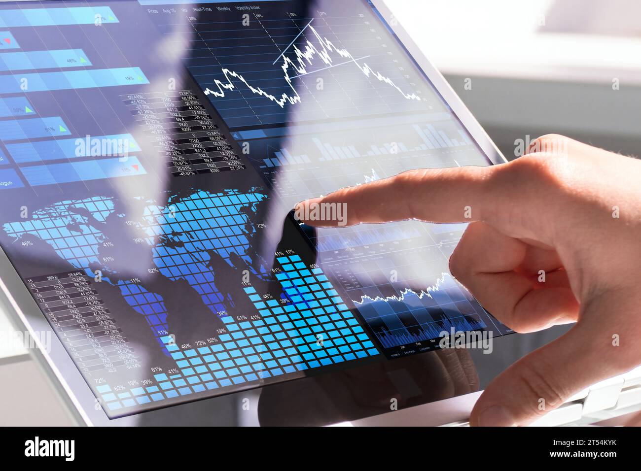 Digital Financial Analyst's Entrepreneurship Dashboard Charting Tablet